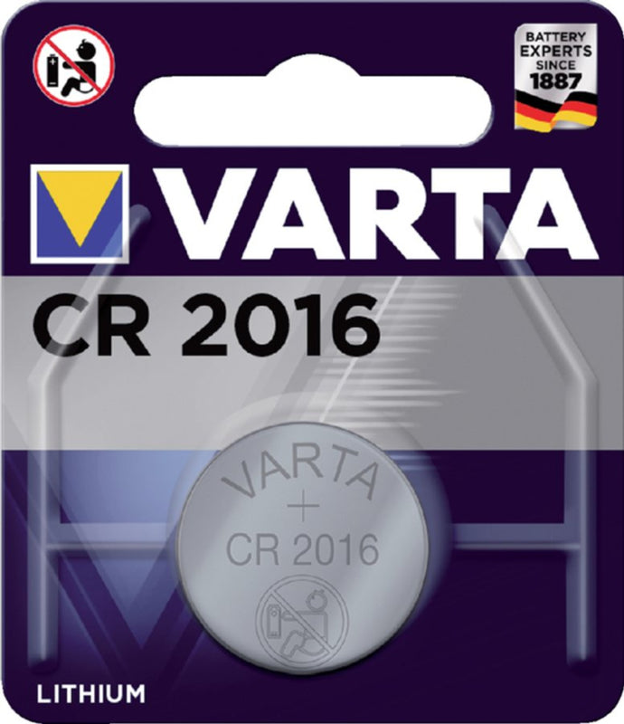 Batterij Varta knoopcel CR2016 lithium blister Ã 1stuk