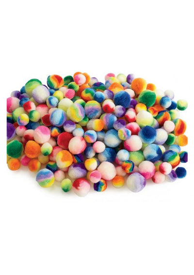 Pompons regenboog assorti 2,5-4cm 180 stuks
