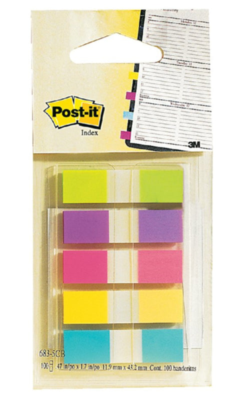Indextabs 3M Post-it 6835CB 11.9x43.1mm assorti