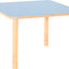 Vierkante Flexi tafel 80x80cm blauw in hoogte verstelbaar