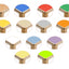 beukenhouten Tafel zeskantig 120 cm. 46-76cm