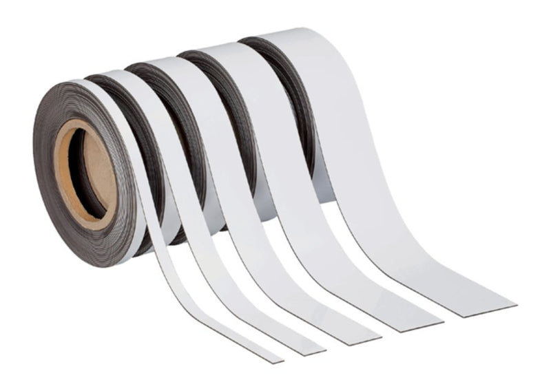 Magneetband beschrijf- en wisbaar, 10m. x 20 mm. wit