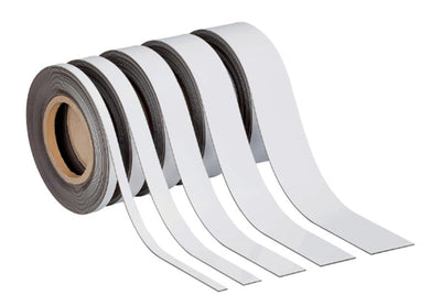Magneetband beschrijf- en wisbaar, 10m. x 20 mm. wit