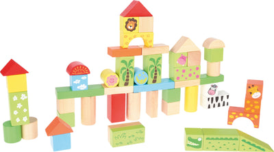 Houten blokken - dierentuin, 50 stuks