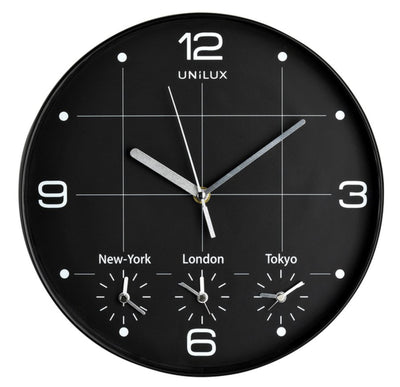 Wandklok Unilux On Time Ã˜30,5cm zwart/wit
