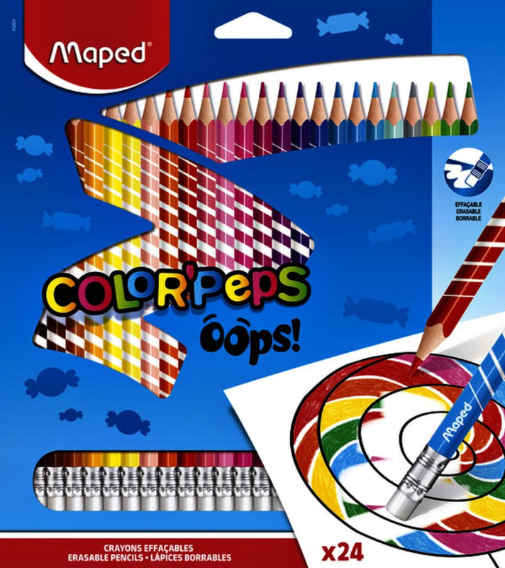 Kleurpotloden Maped uitwisbaar blister Ã 24 stuks ass