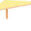 Driehoekige Flexi- tafel 108x80x80cm geel 40-58cm hoogte verstelbaar
