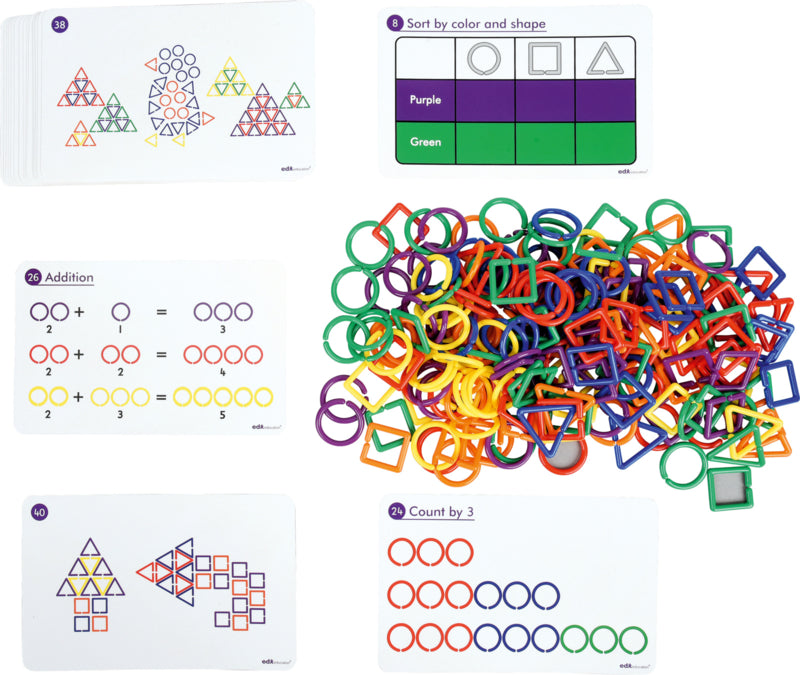 Geometrische figuren met taakkaarten
