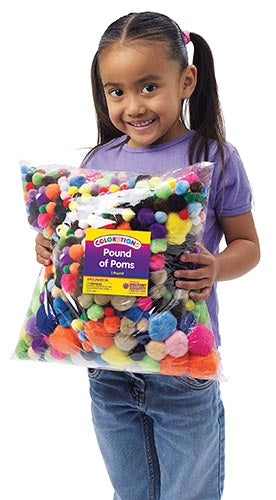 Pompons klassenpak assorti 1.5-5 cm 1200 stuks