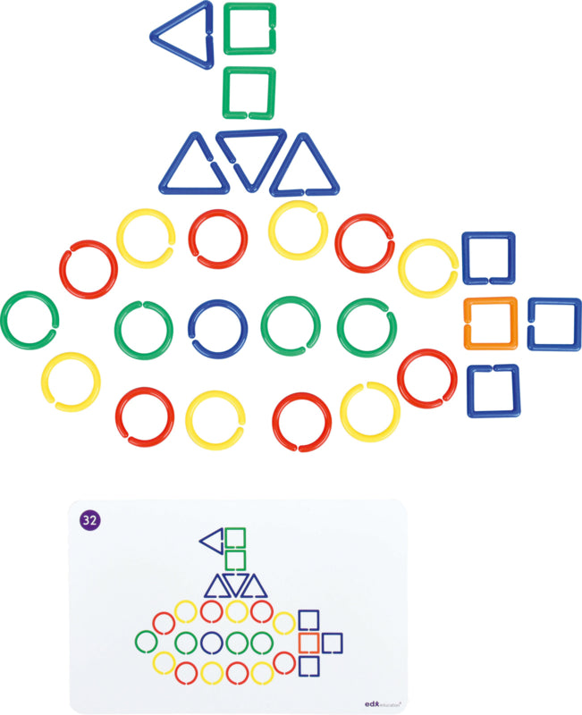 Geometrische figuren met taakkaarten