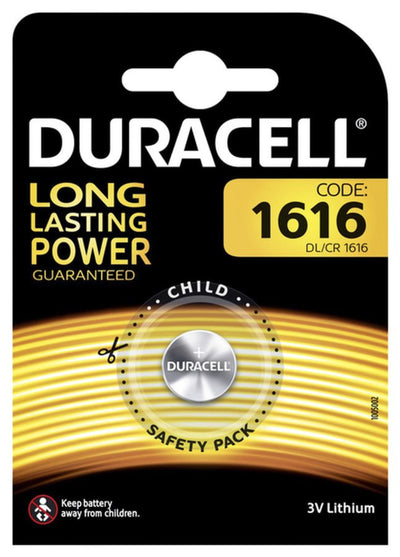 Batterij Duracell knoopcel 1xCR1616 lithium Ã˜16mm 3V-50mAh