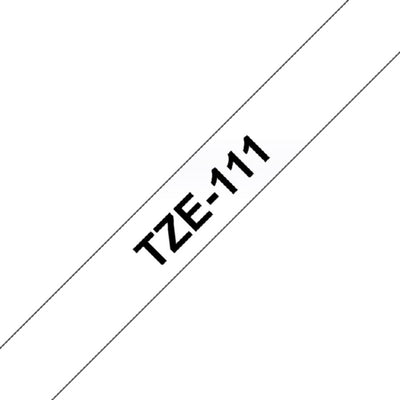 Labeltape Brother P-touch TZE-111 6mm zwart op transparant