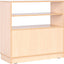 M-kast met 3 planken, halfopen met wielen