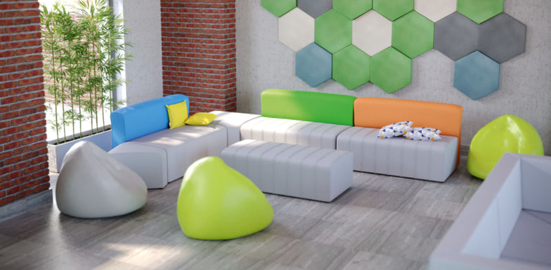 Eigentijdse bank Plus, grijs/groen