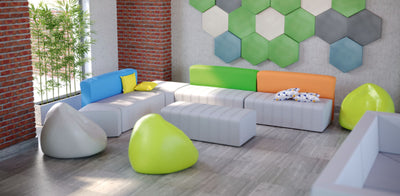 Eigentijdse bank Plus, grijs/groen