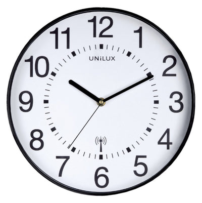 Wandklok Unilux Maxi radio controlled Ã˜37,5cm zwart/wit