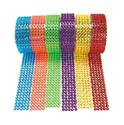 Rhinestone zelfklevend tape 6 x 1 meter - Assorti