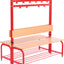 Garderobe met verstelbare bank en haken - rood