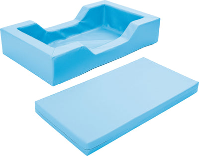 Foam bed met uitsparingen 128x75x25cm - Lichtblauw
