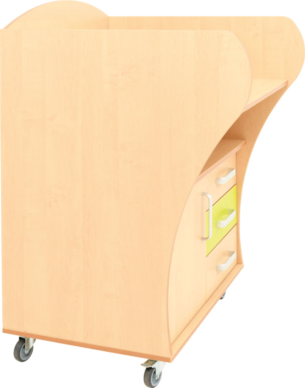 Aankleedmeubel op wielen - berken