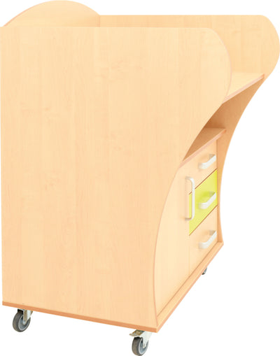 Aankleedmeubel op wielen - berken