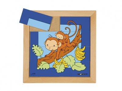 Puzzel aap moeder/kind 8 dlg. 24x24 cm