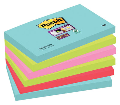 Memoblok 3M Post-it 655-SSMI Super Sticky 76x127mm Miami