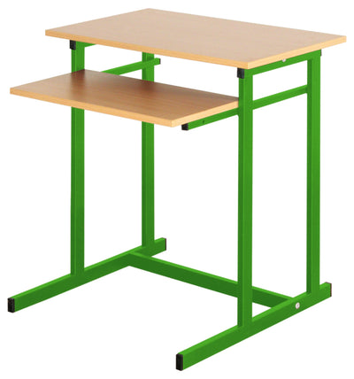 Computerbureau NEO 1, enkel, met vaste toetsenbordlade - groen