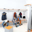 Garderobe met verstelbare bank en haken - aluminium