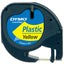 Labeltape Dymo Letratag 91202 plastic 12mm zwart op geel