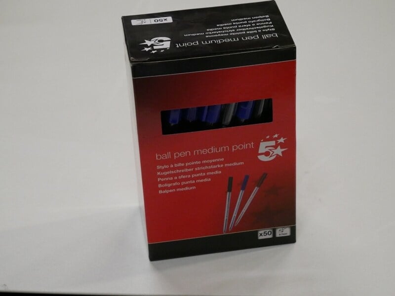 Balpen 5 star blauw medium 50 stuks