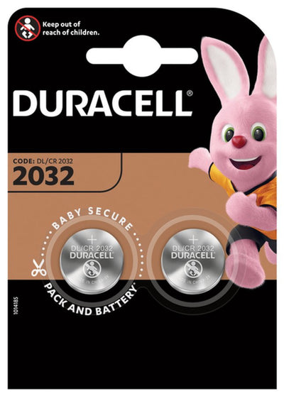 Batterij Duracell knoopcel 2xCR2032 lithium Ã˜20mm 3V-180mAh