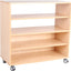 M-kast met 3 planken, halfopen met wielen