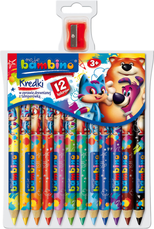 Kleurpotloden 12 stuks met opdruk en puntenslijper