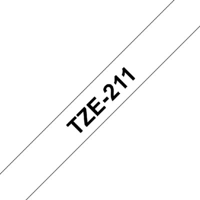 Labeltape Brother P-touch TZE-211 6mm zwart op wit