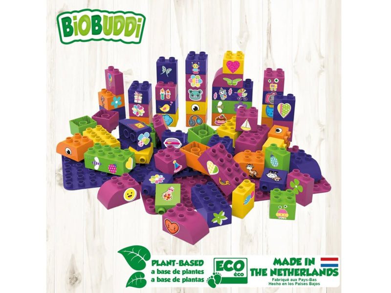 BiOBUDDi Educatieve blokken met 2 basisplaten B-0009 60 dlg.