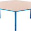 Zeshoekige Quint-tafel 128 cm 40-58cm hoogte verstelbaar lichtblauw