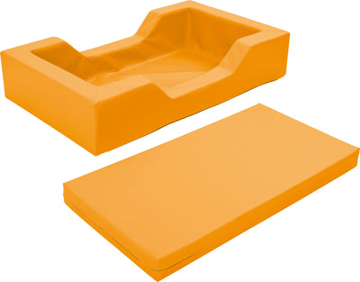 Foam bed met uitsparingen 128x75x25cm - Oranje