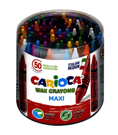 Waskrijtjes Carioca pot Ã 50 stuks maxi assorti