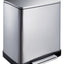Afvalbak pedaalemmer E-Cube RVS mat rechthoekig 20liter
