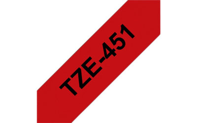 Labeltape Brother P-touch TZE-451 24mm zwart op rood