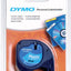 Labeltape Dymo Letratag 91205 plasticl12mm zwart op blauw