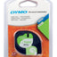 Labeltape Dymo Letratag 91200 papier 12mm zwart op wit