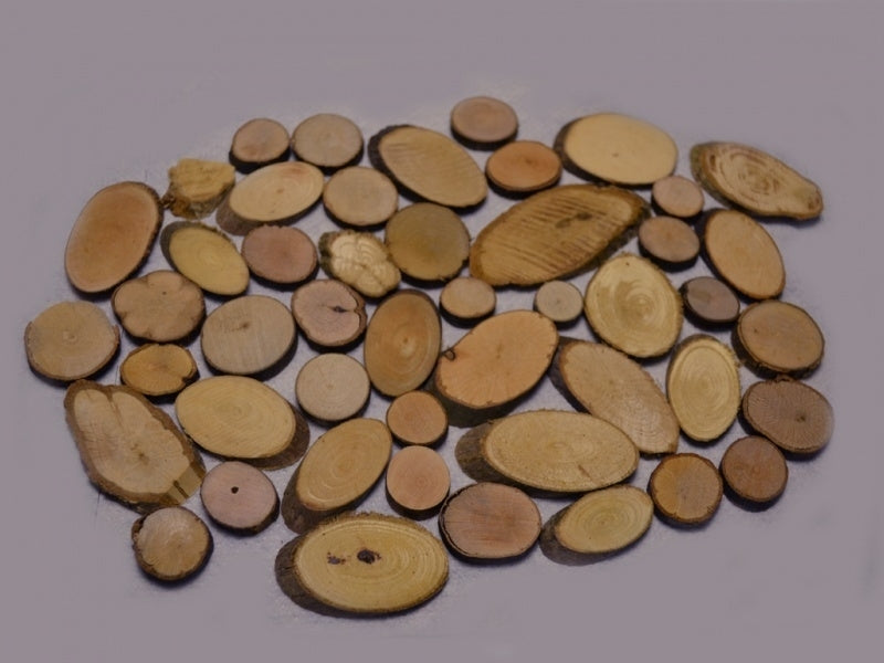 Houten schijfjes klein 1,5-7cm 1kg