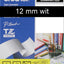 Labeltape Brother P-touch TZE-335 12mm wit op zwart