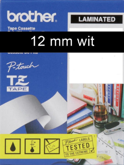 Labeltape Brother P-touch TZE-335 12mm wit op zwart