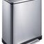 Afvalbak pedaalemmer E-Cube RVS mat rechthoekig 50liter