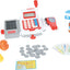 Kassa met scanner wit plastic