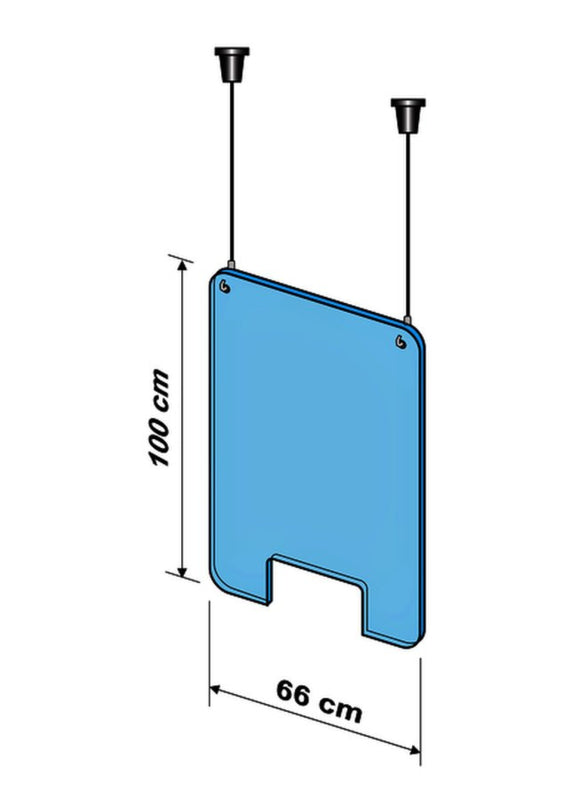 HygiÃ«nescherm Exacompta hangend met opening 100x66cm transparant