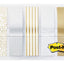 6x Indextabs 3M Post-it 684 12mmx43mm metallic motief goud zilver